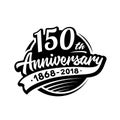 150 years anniversary design template. Vector and illustration. 150th logo. Royalty Free Stock Photo