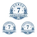 7 years anniversary design template. Anniversary vector and illustration. 7th logo.