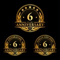 6 years anniversary design template. Anniversary vector and illustration. 6th logo.