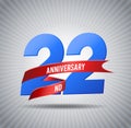 22 years of anniversary design template Royalty Free Stock Photo