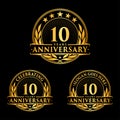 10 years anniversary design template. Anniversary vector and illustration. Ten years logo. Royalty Free Stock Photo