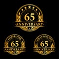 65 years anniversary design template. Anniversary vector and illustration. Sixty-five anniversary logo.