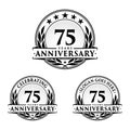 75 years anniversary design template. Anniversary vector and illustration. 75th logo. Royalty Free Stock Photo