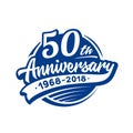 50 years anniversary design template. Vector and illustration. 50th logo.