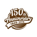 150 years anniversary design template. Vector and illustration. 150th logo. Royalty Free Stock Photo