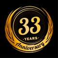 33 years anniversary. Elegant anniversary design. 33rd logo.