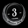 3 years anniversary. Elegant anniversary design. 3rd logo. Royalty Free Stock Photo