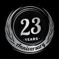 23 years anniversary. Elegant anniversary design. 23rd logo.
