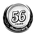 56 years anniversary. Elegant anniversary design. 56th logo. Royalty Free Stock Photo