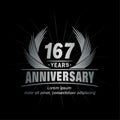 167 years anniversary. Elegant anniversary design. 167th years logo.