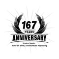 167 years anniversary. Elegant anniversary design. 167th years logo.