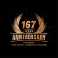 167 years anniversary. Elegant anniversary design. 167th years logo.