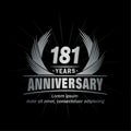 181 years anniversary. Elegant anniversary design. 181st years logo. Royalty Free Stock Photo
