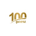 100 Years Anniversary elegant Gold Line Celebration Vector Template Design Illustration