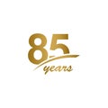 85 Years Anniversary elegant Gold Line Celebration Vector Template Design Illustration