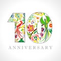 10 years anniversary elegant logo