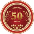 50 years anniversary, festive background, template for the design of festive event, wedding, greeting card and invitation