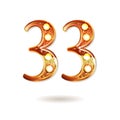 33 Years Anniversary with gold stylized number