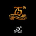 75 years anniversary golden color on black background for anniversary celebration event Royalty Free Stock Photo