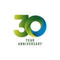 30 Years Anniversary Gradient Vector Template Design Illustration