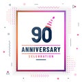 90 years anniversary greetings card, 90 anniversary celebration background free vector
