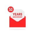 50 years anniversary icon missive in letter