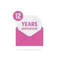 12 years anniversary icon in open letter