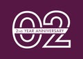02 years anniversary image vector, 02nd anniversary celebration logotype Royalty Free Stock Photo