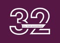 32 years anniversary image vector, 32nd anniversary celebration logotype