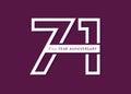 71 years anniversary image vector, 71st anniversary celebration logotype Royalty Free Stock Photo