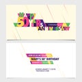 50 years anniversary invitation card vector illustration. Design template element Royalty Free Stock Photo