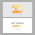 20 years anniversary invitation card vector illustration. Design template element Royalty Free Stock Photo
