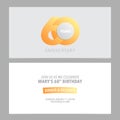 60 years anniversary invitation card vector illustration. Design template element Royalty Free Stock Photo