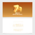 70 years anniversary invitation card vector illustration. Design template element Royalty Free Stock Photo