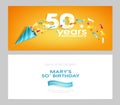 50 years anniversary invitation card vector illustration. Design template element Royalty Free Stock Photo