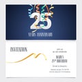 25 years anniversary invitation vector