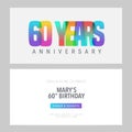 60 years anniversary invitation to celebration vector illustration