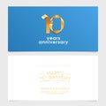 10 years anniversary invitation vector illustration. Design element with number Royalty Free Stock Photo