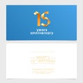 15 years anniversary invitation vector illustration. Design element with number Royalty Free Stock Photo