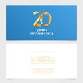 20 years anniversary invitation vector illustration. Design element with number Royalty Free Stock Photo