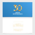 30 years anniversary invitation vector illustration. Design element with number Royalty Free Stock Photo