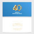 40 years anniversary invitation vector illustration. Design element with number Royalty Free Stock Photo