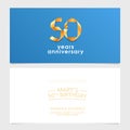 50 years anniversary invitation vector illustration. Design element with number Royalty Free Stock Photo