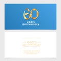 60 years anniversary invitation vector illustration. Design element with number Royalty Free Stock Photo