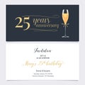 25 years anniversary invitation vector Royalty Free Stock Photo