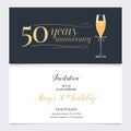 50 years anniversary invitation vector Royalty Free Stock Photo