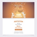 70 years anniversary invitation vector Royalty Free Stock Photo