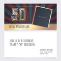 50 years anniversary invitation vector illustration. Graphic design element Royalty Free Stock Photo