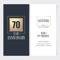 70 years anniversary invitation vector Royalty Free Stock Photo