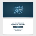 70 years anniversary invitation vector illustration. Template design element for 70th birthday Royalty Free Stock Photo